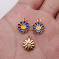Gold Tone Daisy Enamel Charms in Three Petal Colors view 6