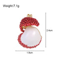 Red Gold Tone Lychee Metal Brooch Pin for Jackets and Lapels view 2