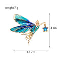 Aqua Gold Tone Cicada Enamel Metal Brooch Pin for Jackets and Lapels view 2