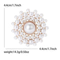 Pearl Center Floral Halo Brooch in Gold or Silver Tone view 6