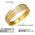 Stainless Steel Geometric Multi-Band Spring Open Cuffs view 6