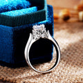 Silver-Tone Four-Prong CZ Leaf Shoulder Ring in Brass, Five Sizes view 2