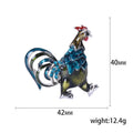 Walking Rooster Enamel Brooch in Red Black or Blue Green view 5