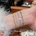 Double Layer CZ Flower Bracelet Gold Silver Plated 2 Colors view 1
