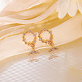 Clear Look Fish Tail Mirror Frame Statement Stud Earrings view 3