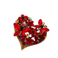Red Gold Tone Butterfly Crystal Two Designs Metal Brooch Pin view 5
