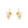 Amber Tone Grape Cluster Drop Earrings with Polished Metal Accents view 5