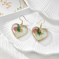 Heart-Shaped Pressed Flower Drop Earrings in Four Designs view 2
