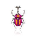 Red Silver Tone Beetle Crystal Two Designs Metal Brooch Pin view 6