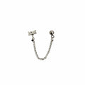 Love Letter and Open Heart Silver Chain Connected Ear Cuffs view 5