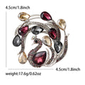 Crystal Peacock Brooch in Blue and Multicolor Finishes view 5