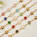 Colorful Round Glass Stone Drop Earrings Zircon Bracelets view 4