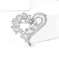 Crystal Heart Brooch In 2 Styles With Polished Metal And Decorative Details view 2