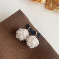 Faux Fur Pom Bow Multi Style Drop Stud Earring Set view 8