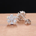 Floral Cluster Crystal Stud Earrings in Two Finishes view 4