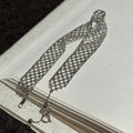 Silver Crystal Mesh Cuff Bracelet Lattice Band Extender view 4