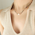 Multicolor Natural Stone Bead Freshwater Pearl Necklace view 6