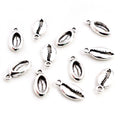 Silver Tone Ridged Shell Charms With Black Recessed Detail view 4
