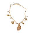 Coastal Shell and Starfish Charm Necklace with Pearl Accents view 5