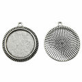 Beaded Edge Round Cabochon Pendant Trays in Two Finishes view 4