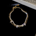 Double Layer CZ Flower Bracelet Gold Silver Plated 2 Colors view 6