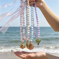 Five Color Mixed Flat Bead Necklaces With Carabiner Clasps view 2
