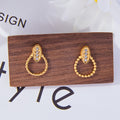 Twisted Rope Drop Stud Earrings With Zircon Gold Or Steel view 3