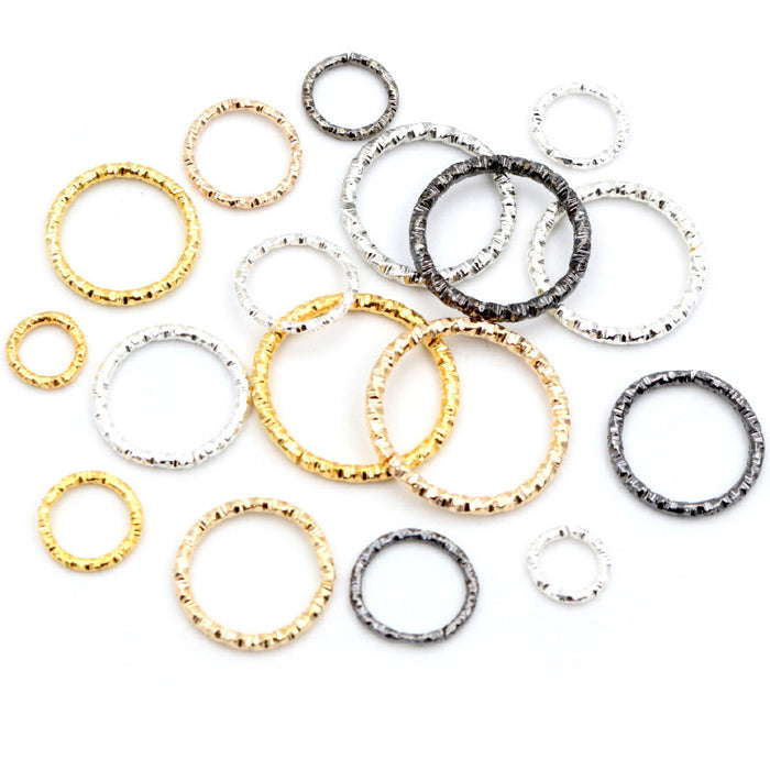 Textured Twist Jump Rings in Mixed Sizes and Finishes