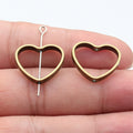 Open Heart Frame Beads in Five Metal Finishes for Jewelry Making view 7