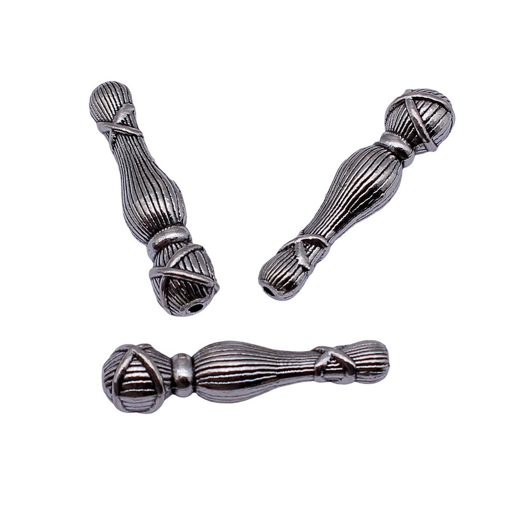 34x9x8.2mm 5.3g Antique Silver Zinc Alloy Gourd Head Small Hole Spacer Beads for DIY Jewelry Making
