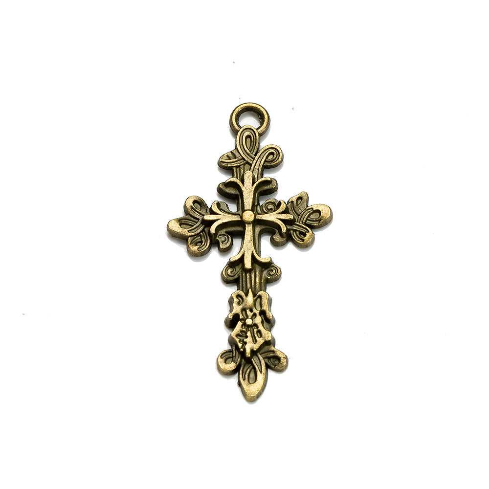 47x25mm Vine Alloy Cross Pendant for DIY Jewelry