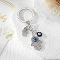 Blue Evil Eye Heart, Hamsa and Eye Metal Keychains view 10