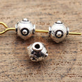Antique Silver Metal Dotted Round Spacer Bead For Jewelry Making view 2