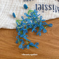 Blue Beaded Floral Cascade Statement Stud Earrings view 4