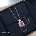 Pink Yellow Square Gem Necklace Stud Earring Options view 5