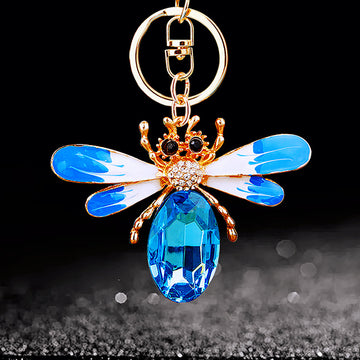 Crystal Bee Keychains in Four Wing Colors plus Assorted Option