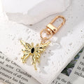 Gold and Silver Tone Crystal Butterfly Clip Keychains in Nine Designs view 6