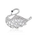Hollow Rhinestone Swan Brooch In Gold And Silver Tone view 2