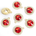 Round Crystal Halo Metal Jewelry Charms, 24 Colorways view 8
