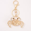 Cats Eye Stone Crab Keychain Gold Clasp Cream Body view 5