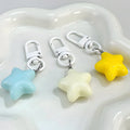 Puffy Five Point Star Resin Keychain With Lobster Clasp And Split Ring view 2