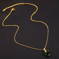 Green Heart Crystal Look Gold Tone Fine Pendant Necklace view 6