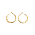 Gold Tone Double Layer Textured Crossover Hoop Earrings view 5
