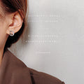 Silver Crystal Circle Reindeer Silhouette Stud Earrings Pair view 4