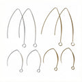 Long V-Shaped Wire Earring Hooks in Gold and Silver Tones view 5
