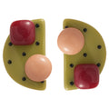 Color Block Resin Geometric Statement Stud Earrings view 5