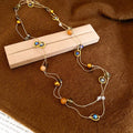 Multicolor Beaded Long Necklace in Cool and Warm Palettes view 6