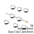 Smooth Heart Spacer Beads in Three Metal Tone Finishes view 4