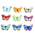 Enamel-Look And Printed Silver Gold Butterfly Alloy Charms in 20 Styles view 1