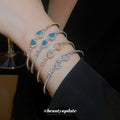 Gold Tone Clear Round Crystal Cluster Open Cuff With Gallery Mix view 4